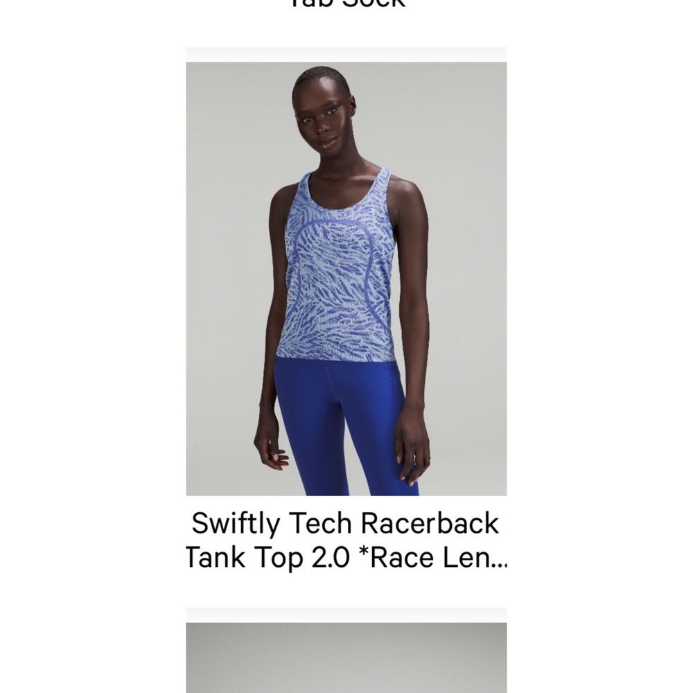 Lululemon swiftly tank 2.0 race length size 10